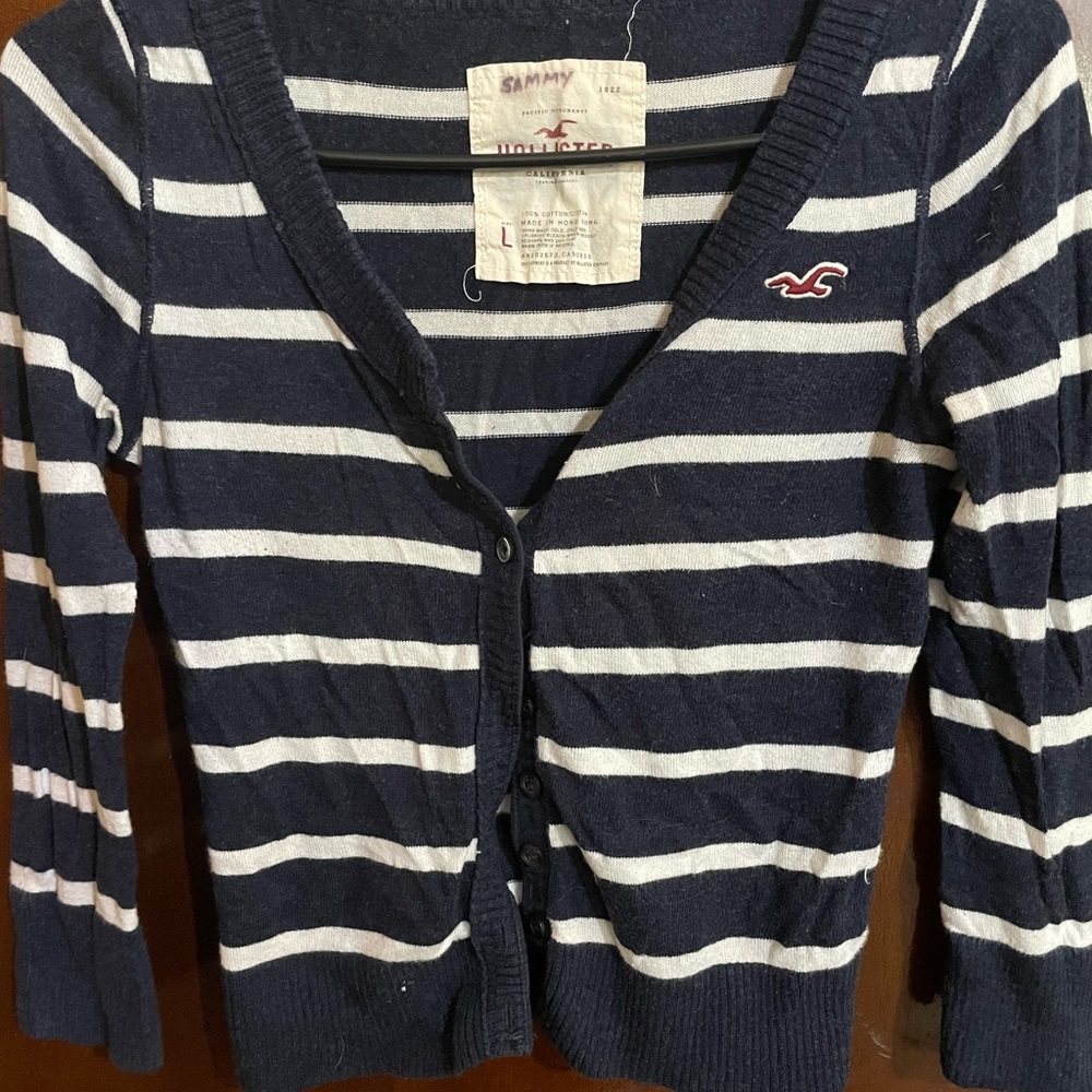 Hollister 3/4 sleeve button up cami sweater